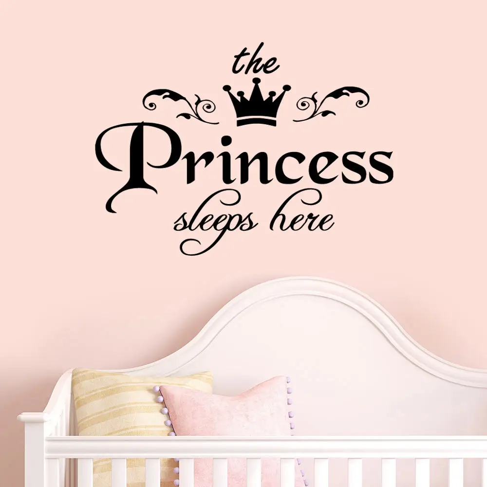 Baby Room Wall Decal Removable Princess Vinyl Wall Decals Sleeps Baby