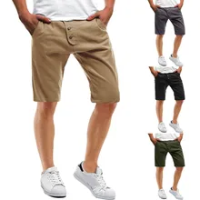 Мужские спортивные однотонные повседневные свободные спортивные штаны на пуговицах шорты на шнурке стиль свободные рабочие повседневные шорты Большие размеры 6,25