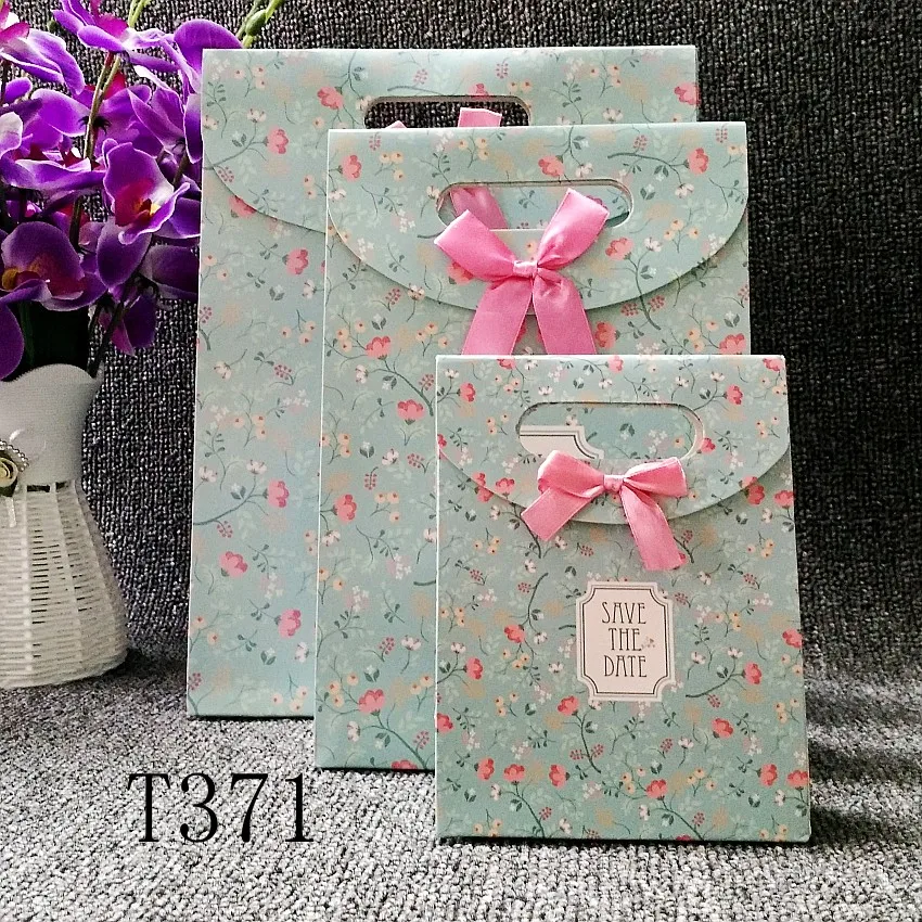 5pcs/lot Gift Bags Beautiful flower Gift kraft Paper Bag Candy Bag