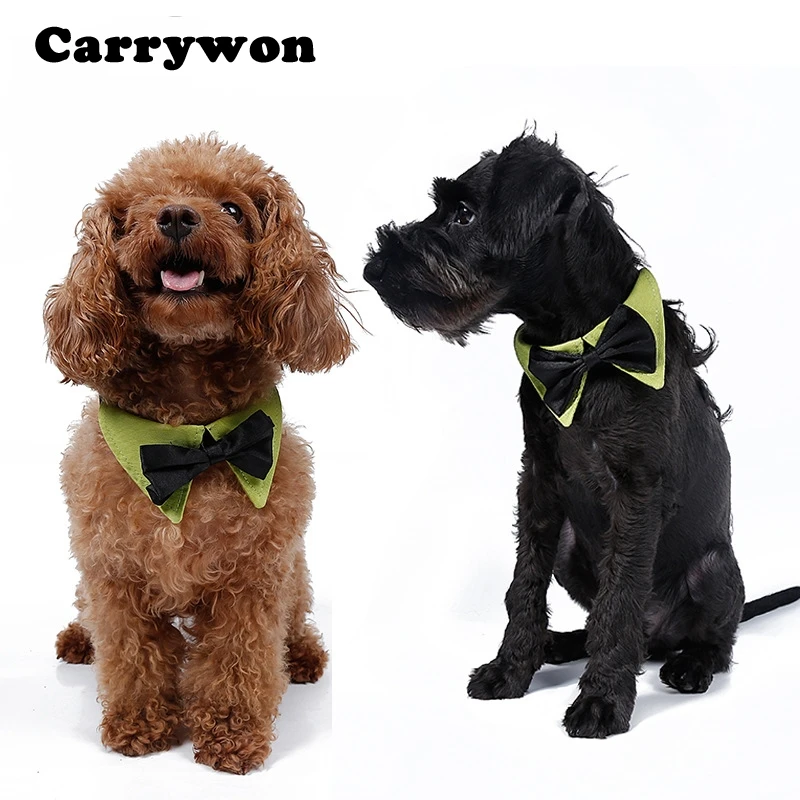 Carrywon Pets Handsome Collar Tie Dogs Adorable Necktie with Bow