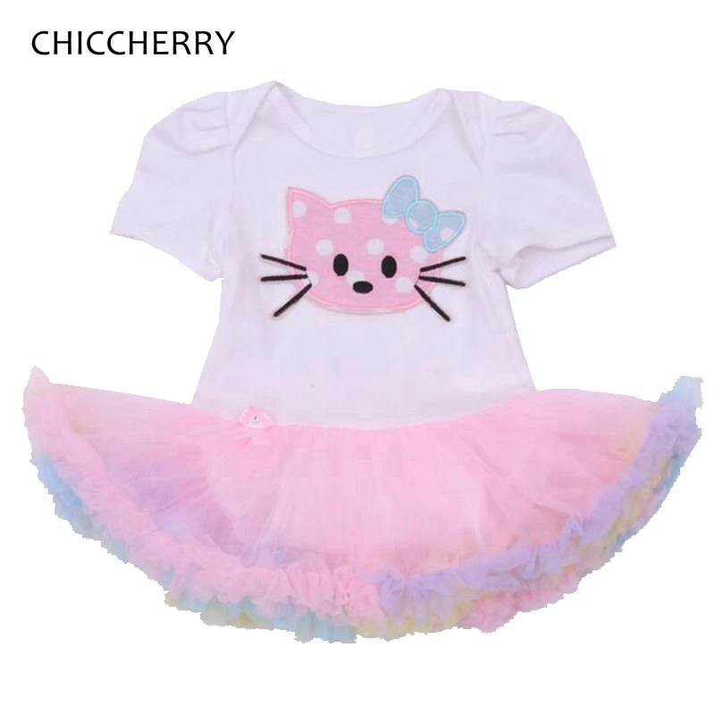 Hello Kitty Infant Girl Dresses Toddler Lace Tutu Romper Vestido Bebe