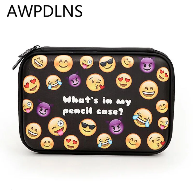 

Cute Kawaii Emoji School Supplies Pencil Case EVA Waterproof Penal Pencilcase For Boy Girls Student Pen Bag Box Stationery Pouch