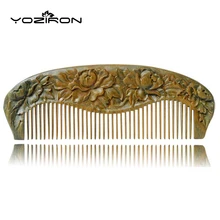 YOZIRON 1 предмет вырезка Модные деревянный гребень для волос женский Инструменты для укладки волос с Складная Расческа цветок резьба завод Y020