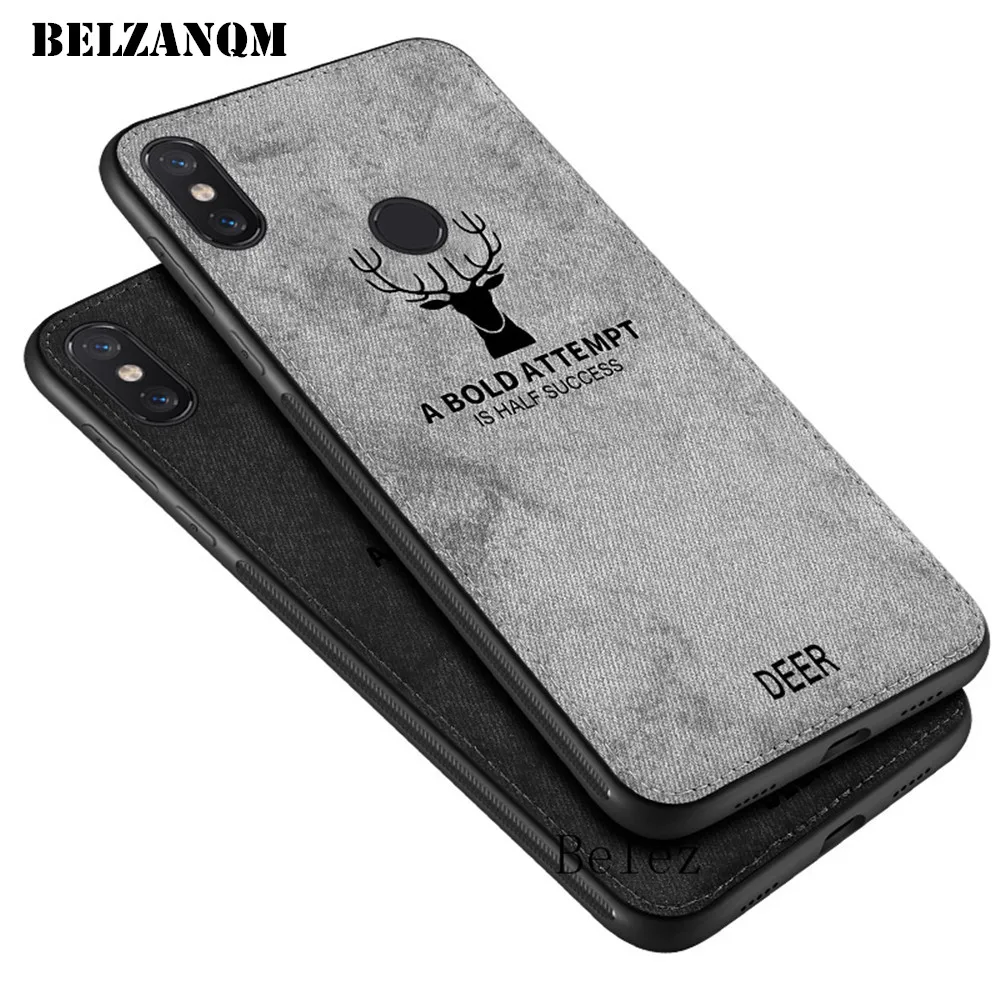 Canvas Emboosed Cloth Deer Phone Case For Xiaomi POCO F1 Mi 8 8SE A1 5X 6X A2 lite Max 2 3 Mix Redmi 6 6A Note 4 4X 5 pro plus |