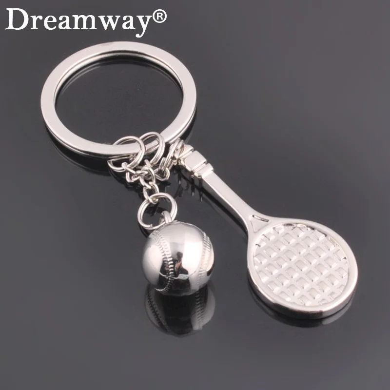 

Metal keychains Tennis racket key ring simulation mini key chain Campaigners ornaments gifts Keychain for women/men