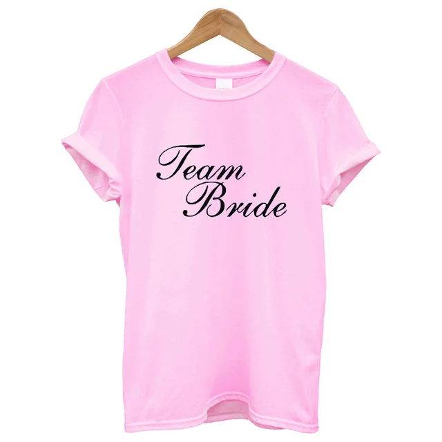Женская футболка с коротким рукавом и круглым вырезом Team Bride забавная женская