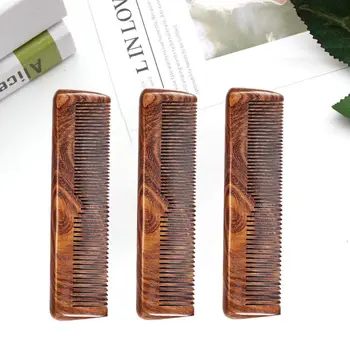 

1Pc Mens Pocket Black Gold Sandalwood Beard Brush Anti Static Wide Fine Teeth Long Handle Hair Mustaches Comb Barber New