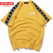 Aelfric Eden Удобная футболка с короткими рукавами и принтом ленты повседневные футболки в стиле хип-хоп летние модные хлопковые футболки уличная одежда Fk04