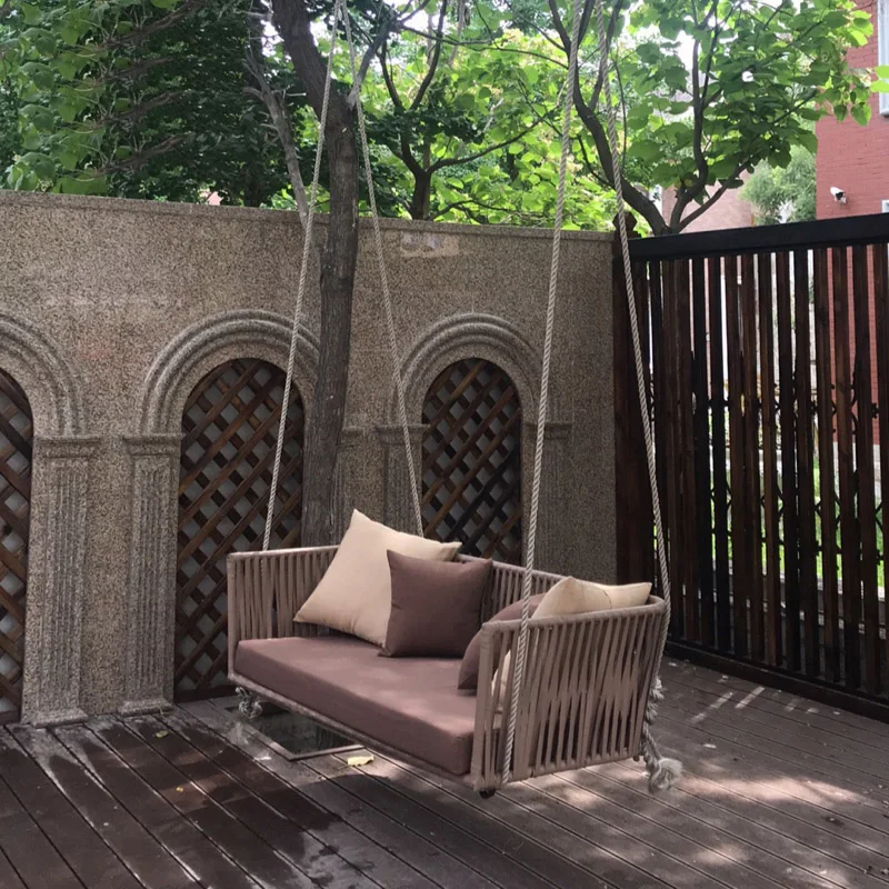 Jual Baru PE Rotan Ayunan Kursi Gantung Indoor Outdoor Dewasa Gantung Kursi Sofa Nordic Balkon Kursi Goyang Outdoor Swing Tenun