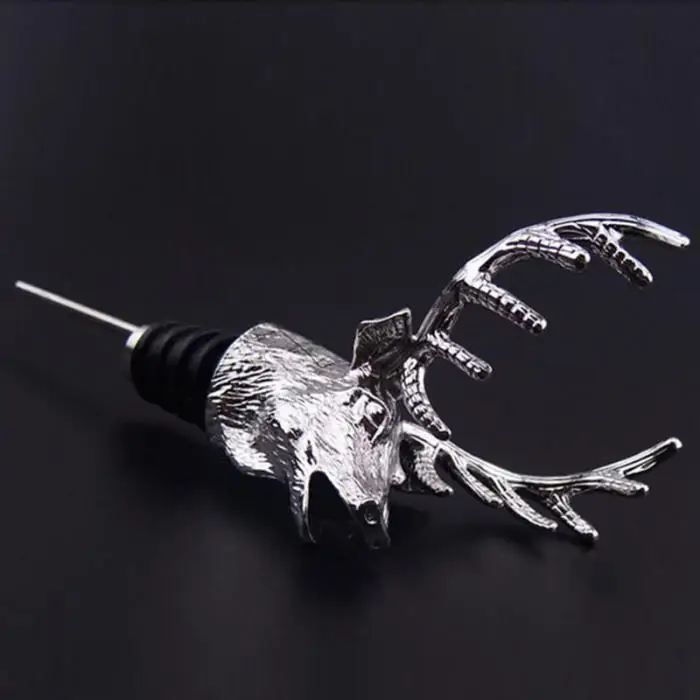 118x80mm Alloy Deer Stag Head Wine Pourer Wine Bottle Stoppers Aerators Bar Tools HG99 118x80mm Alloy Deer Stag Head Wine Pourer Wine Bottle Stoppers Aerators Bar Tools HG99