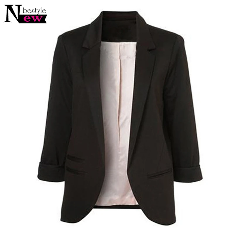 Women Slim Fit Casual Work Office Business Blazers Open Front Jacket 