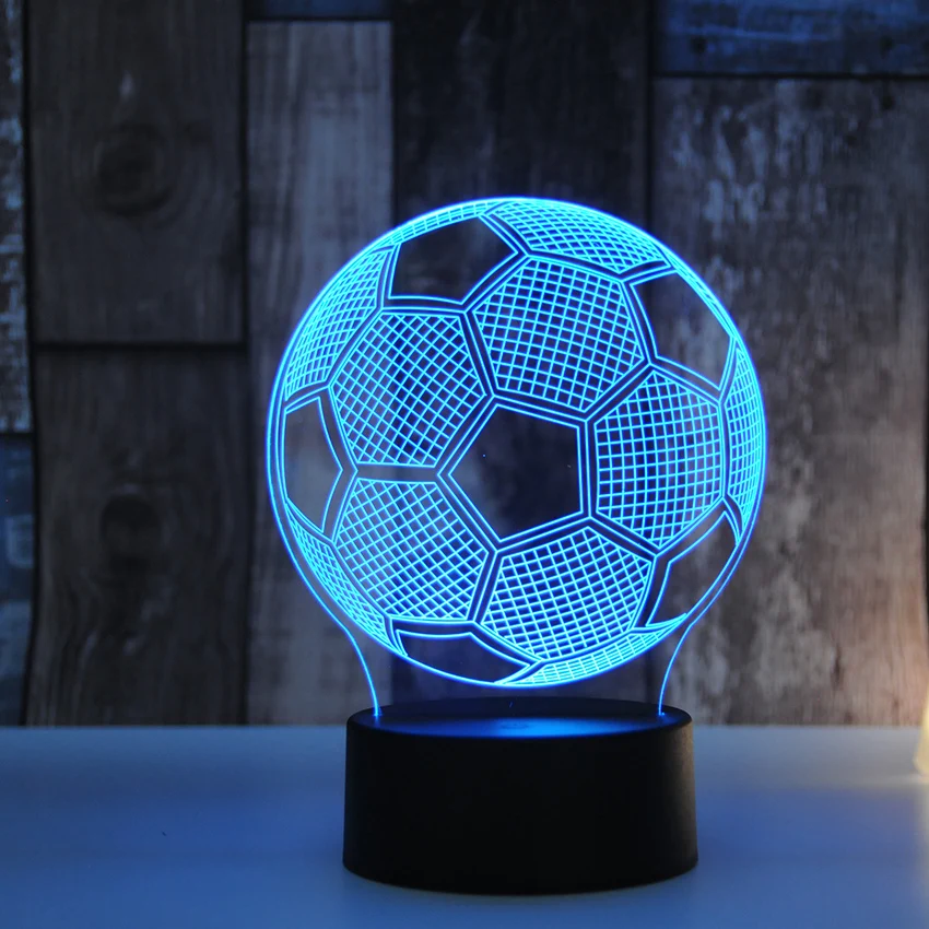 Цветная 3D лампа Footall для футбола смешанный цвет USB Освещение сенсорная база