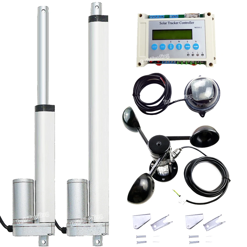 Set of Dual Axis Solar Tracking Tracker 5.7mm/s 6"&12" Linear Actuators