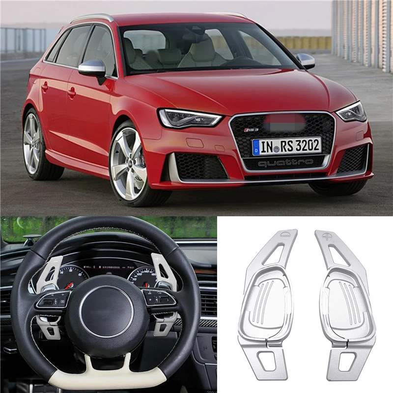

For Audi A5 S3 S5 S6 SQ5 RS3 Practical Car Steering Wheel Shift Paddle Silver Car Steering Wheel Extension Shifters Shift Paddle