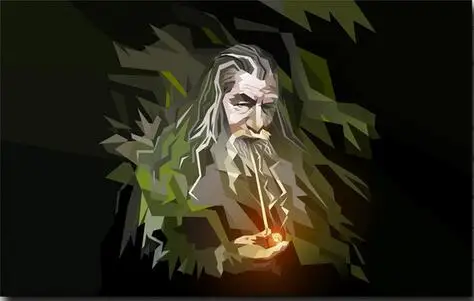 Властелин колец Gandalf художественный Настенный декор Шелковый печатный