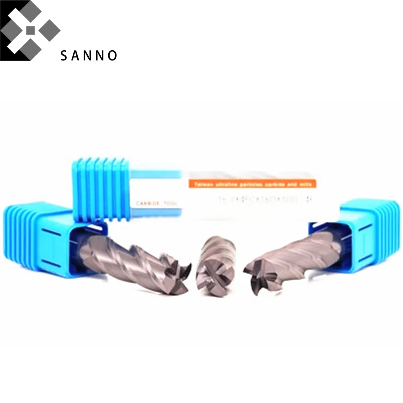 

HRC50 4 фрезы из вольфрамовой стали cnc квадратные концевые фрезы D1.0mm - D8mm фреза с прямым хвостовиком и микро покрытием