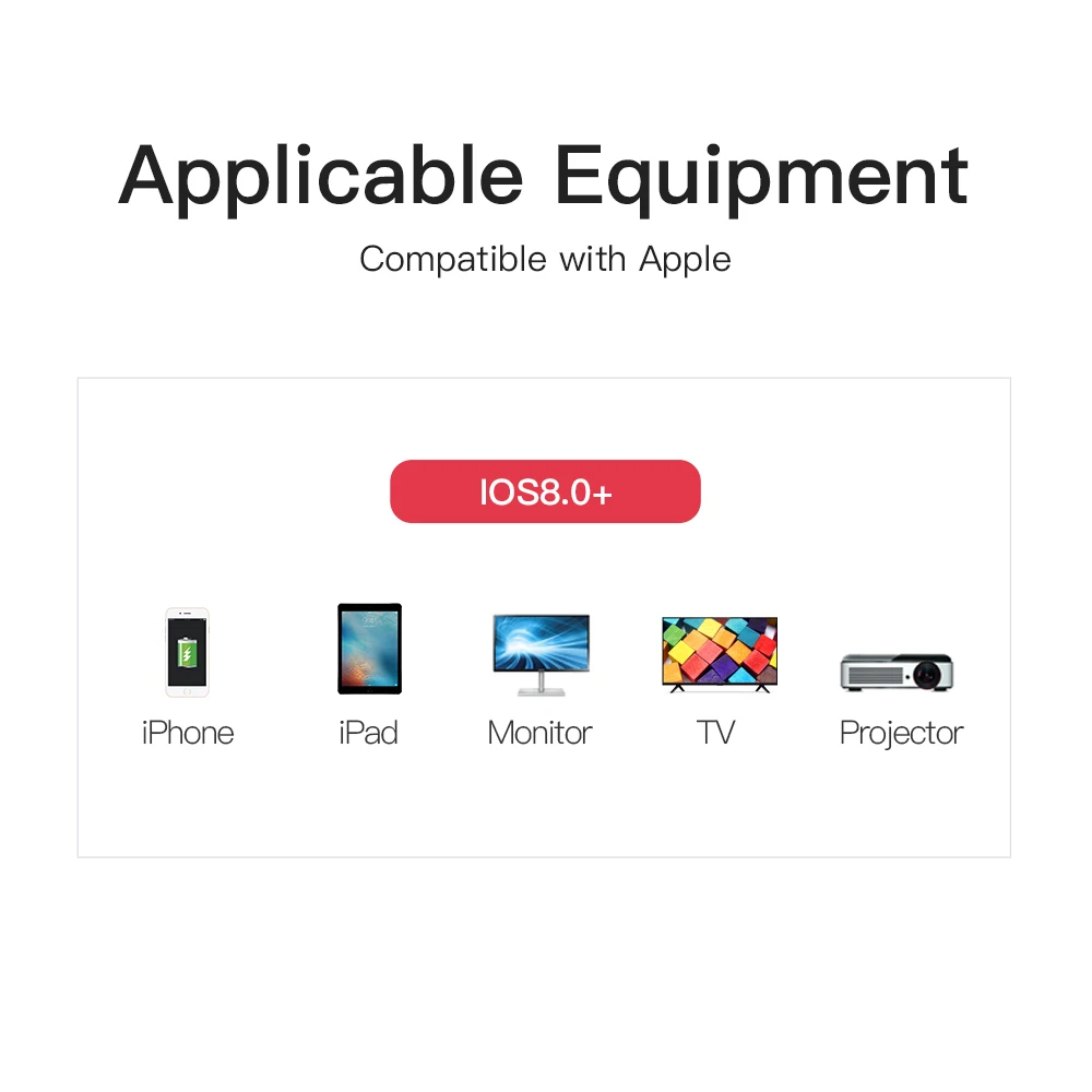 Vention HDMI кабель 8 Pin к HDMI цифровой av-кабель HDMI конвертер для iPhone X 8 Plus для iPad Поддержка смартфонов подключение HDTV
