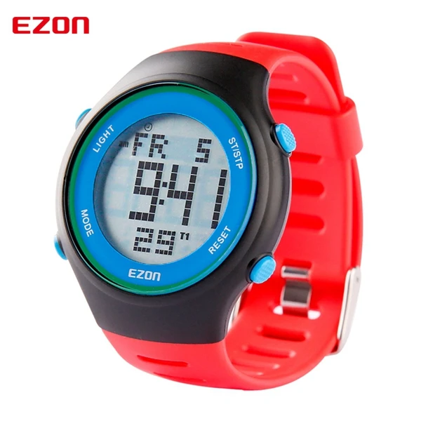 Горячо! EZON Цифровые мужские спортивные часы с двойным секундомером, уличные, повседневные, для бега, для плавания, водонепроницаемые, 30 м, наручные часы, Montre Homme - Цвет: L008B11