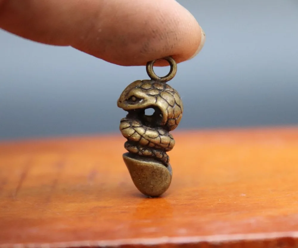 Details about   3 CM 100% Pure Bronze Chinese Zodiac Animal Snake Serpent Statue Amulet Pendant 