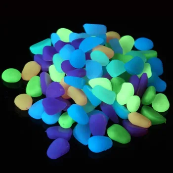

Luminous Stones Glow in Dark Garden Ornament Road Outdoor Fish Tank Decoration Pebble Rocks Aquarium Mix Color H1060