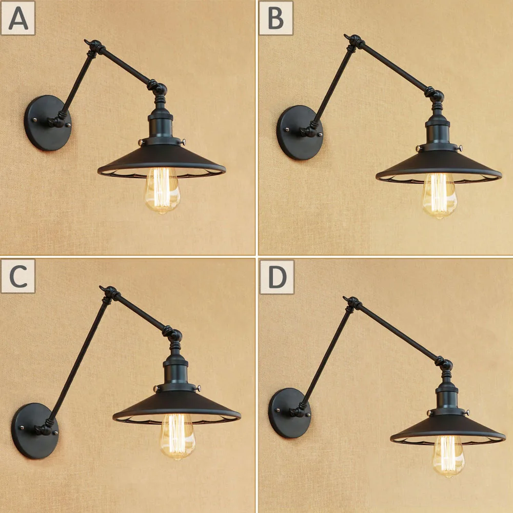 

All black industrial bedroom Vintage Iron aisle staircase corridor creative restaurant wall lamp led wall light RWL0061