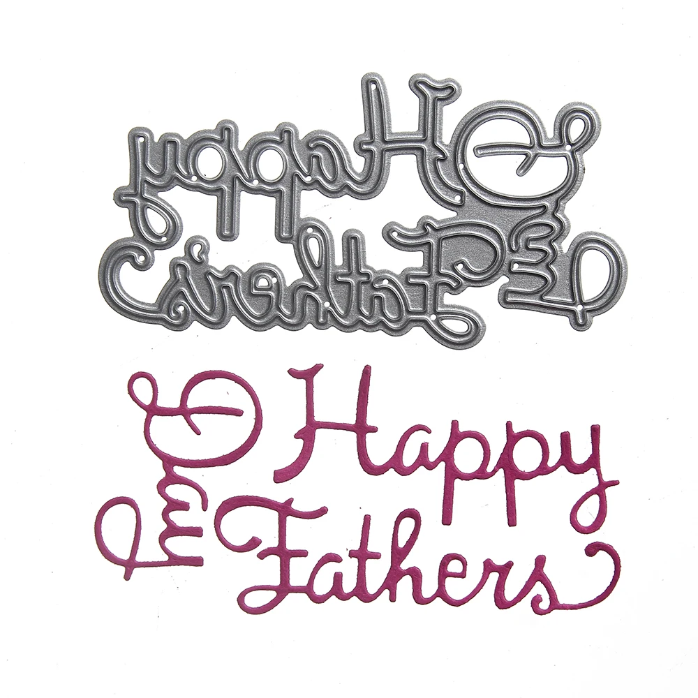 

Estel Greeting Letter Happy Fathers Day Frame Metal Cutting Dies Stencils DIY Scrapbooking Paper Album Cards Embossing New Dies
