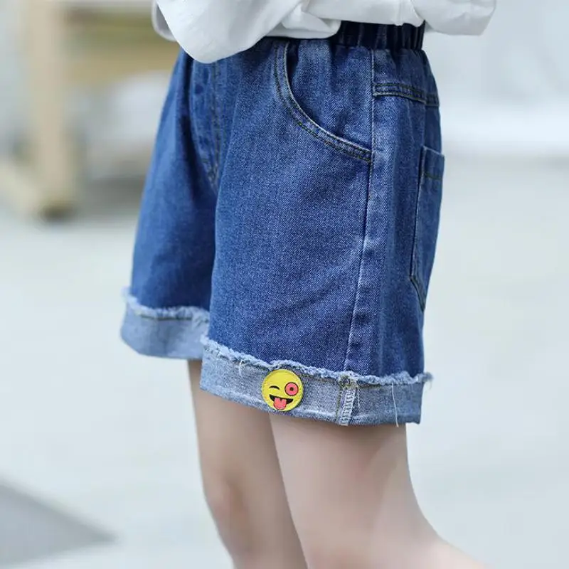 

2019 Baby Girls Pants Summer Teenage Shorts Children Kids Big Girls Denim Shorts Girls Cotton Trousers Clothing Pantalon Corto