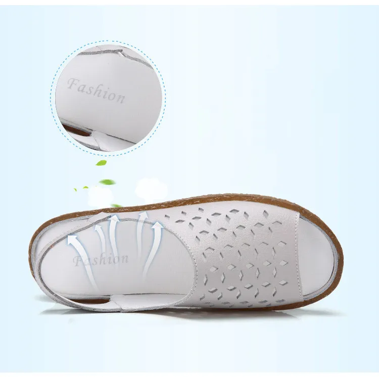 QJ Y035-Fashion 2019 Fisherman Shoes Women Cut Outs Genuine Leather Woman Summer Sandals-8
