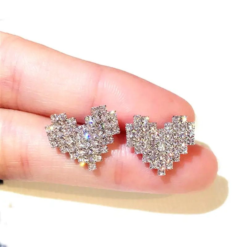 Серьги гвоздики из серебра 925 пробы для женщин|fashion stud earrings|stud earringsrhinestone earrings |