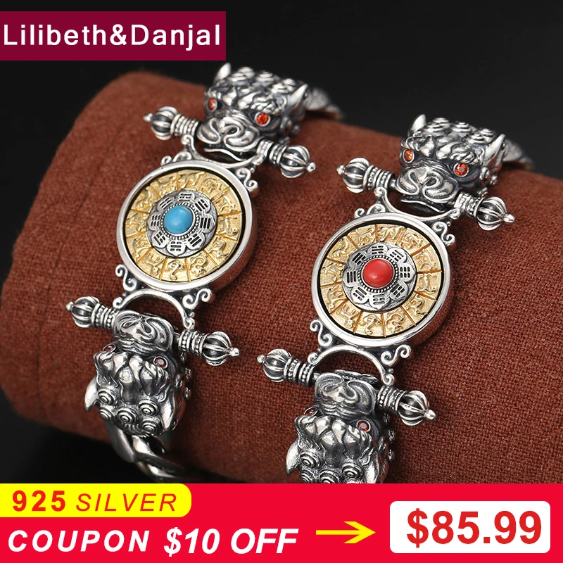Mantra Om maņi padme hum en acier inoxydable Hommes Femmes magnétique Couple Bracelet