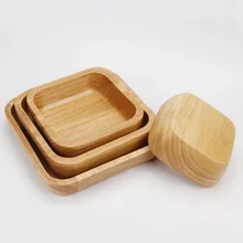 Platz Holz Salatschüssel Große Reis Schüssel Gesunde Natürliche Suppenschüssel Dessertschale Küche Werkzeug Geschirr Geschirr