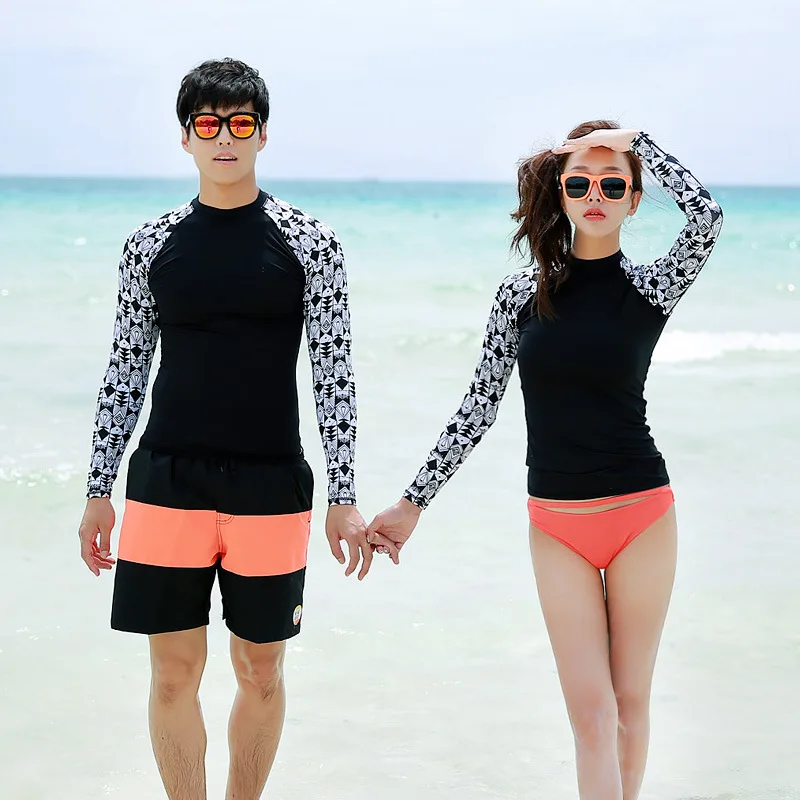 Женские Купальники с длинным рукавом и защитой от УФ лучей комплект из 2
