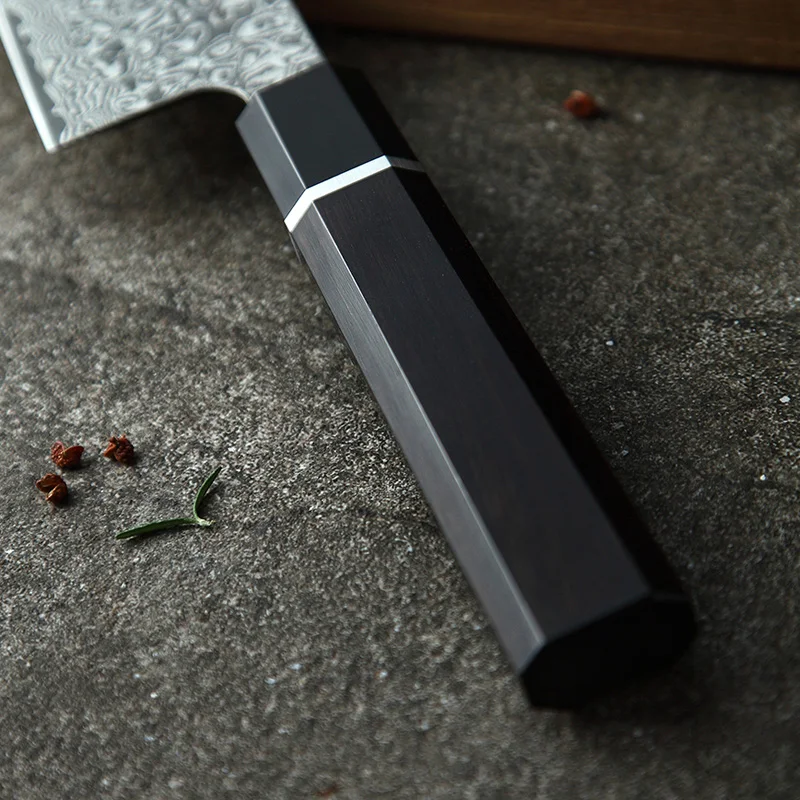 XINZUO 8 5 ''в шеф повара кухонный нож сталь Высокоуглеродистая VG10 Дамасская Santoku