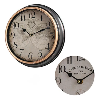 

American Country Creative Wall Clock Living Room Dining Room Home Decor Wall Clock European Retro Silent Wall Clock WZH515