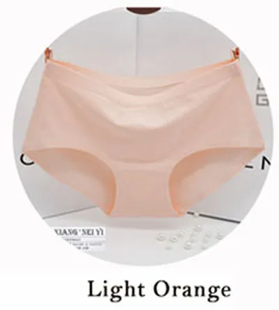 Lanmaocat хлопковое бесшовное женское нижнее белье на заказ с принтом бесшовные трусы для женщин DIY принт размера плюс XL - Цвет: light orange