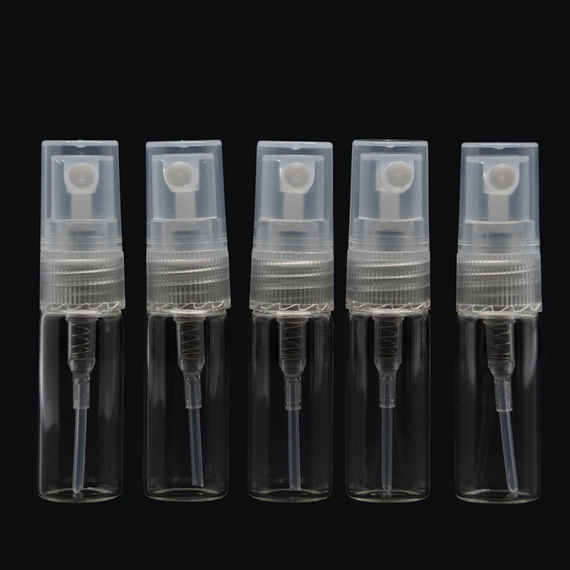 3ML 10 pcs Mini Perfume Bottle Clear Glass Spray Bottle Cosmetic Bottles Container&Glass Spray Atomizers Clear Perfume Bottle