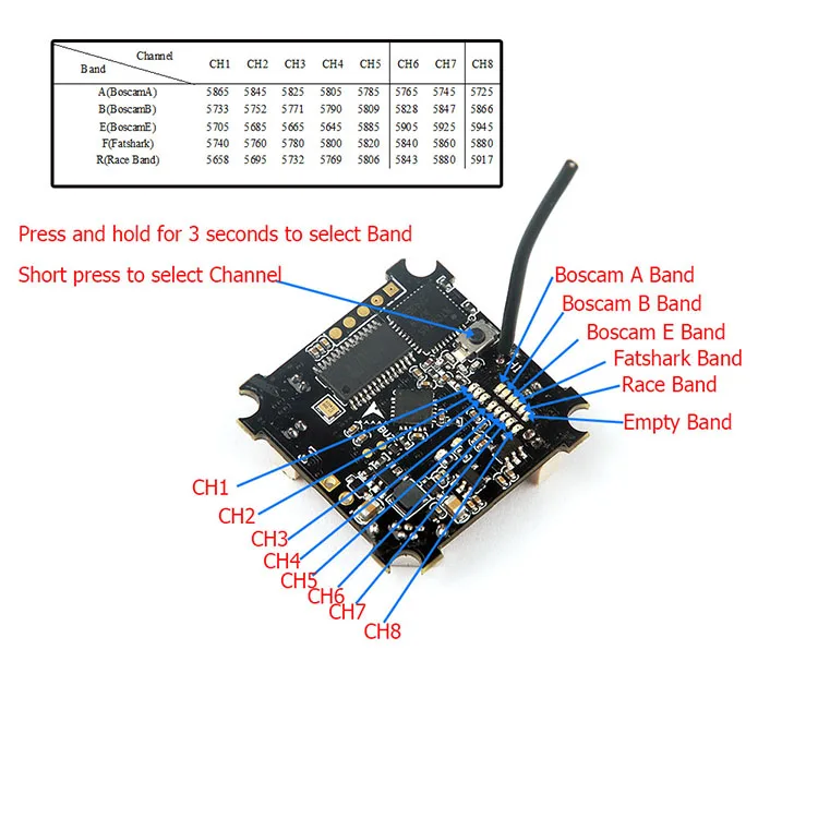 Beecore VTX F3 Brushed Flight Controller Built-in Betaflight OSD 25mw VTX with Smartaudio for Tiny whoop 676x7x RC Mini Drone (9)