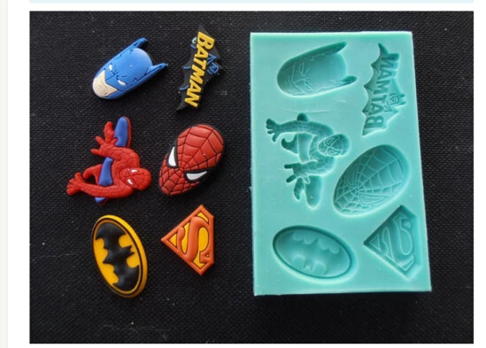 

SUPER HEROES Silicone Chocolate Mold Fondant Cake Decorating Tool Silicone Mould Sugarcraft Cake Decorating fimo mold