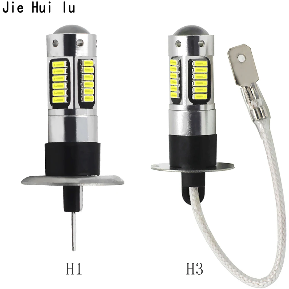 

2pcs car H3 led H1 h27 880 881 pw24w t10 t15 9005 9006 hb3 hb4 30smd auto Fog lamp drl 4014 car Light Source parking 12V 6000K