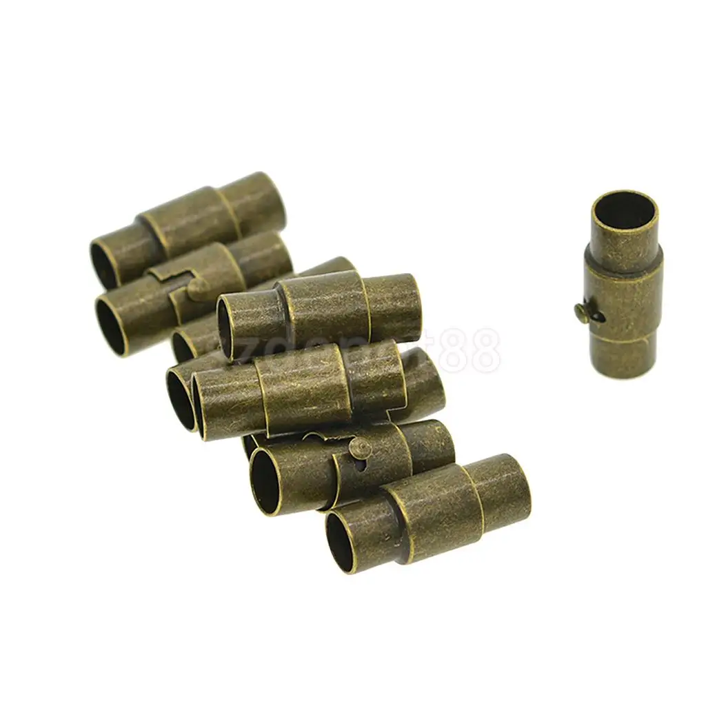 10 Sets Leather Kumihimo Glue In Magnetic Clasp Slide Lock Bracelet Necklace Clasp Cord End Jewelry Making Findings