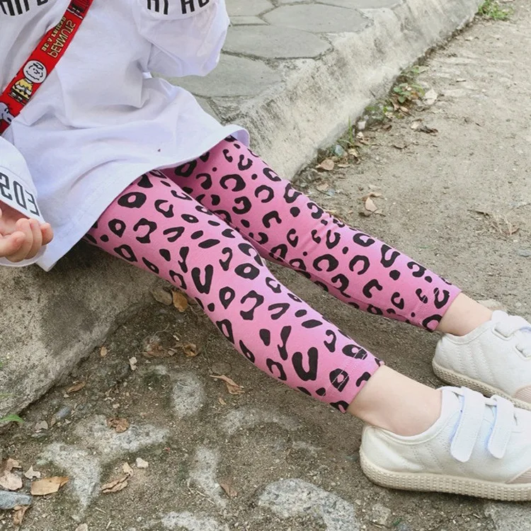 

2019 Fashion Girl Leopard Print Underpants Slim Leggings Spring Autumn New Children's Baby Korean Version Body Leggings Clothing