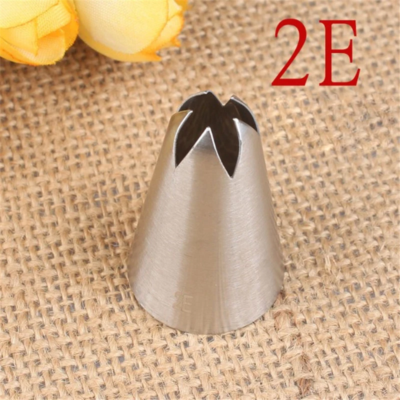 

2E Piping Icing Nozzle for Cream Pastry Accessories Stainless Steel Cake Cream Decoration Pastry Baking Tools for Cake Fondant