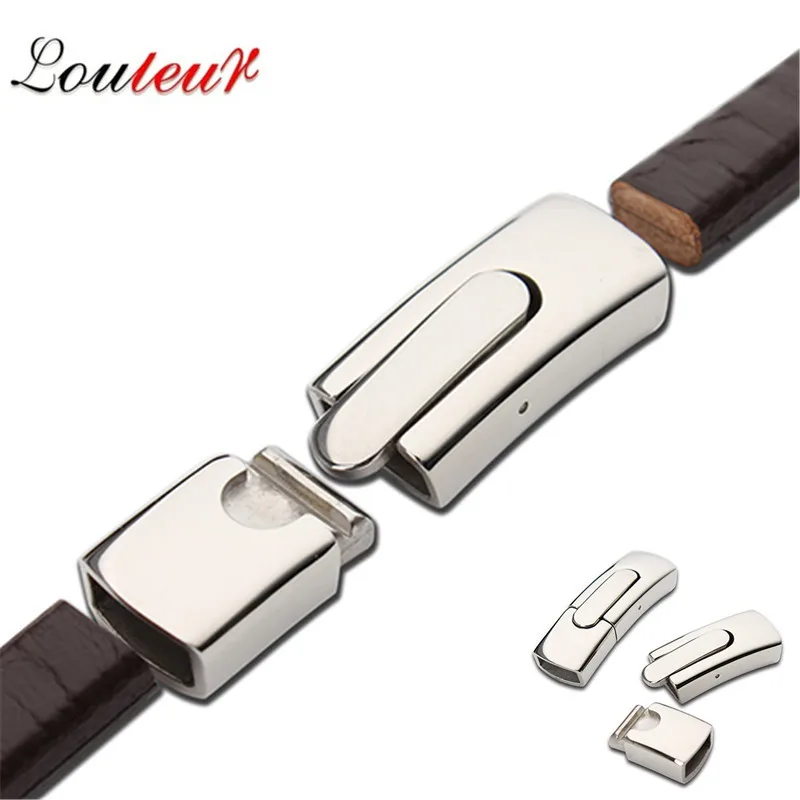 

LOULEUR 1pcs Stainless Steel Magnetic Clasps Fit 5*11mm Hole Leather Cord Bracelet End Caps Bracelets Connector Findings Jewelry