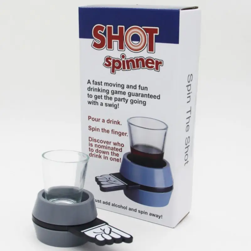 1 pcs Portable Shot Glass Spinner with Finger/Arrow Turntable Drinking
