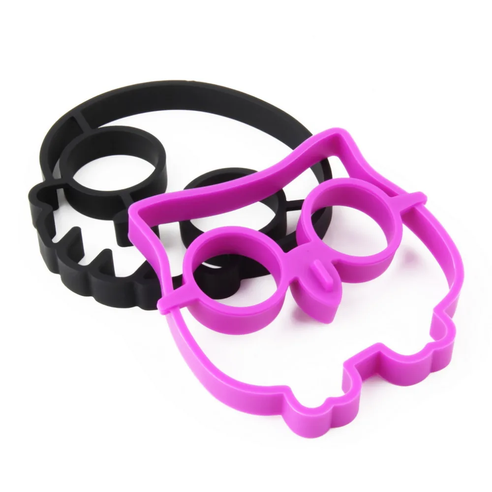 

Hot Breakfast Food Grade Silicone Rabbit Owl Skull Smile Fried Egg Omelette Mold Pancake Ring Shaper Cooking Tools