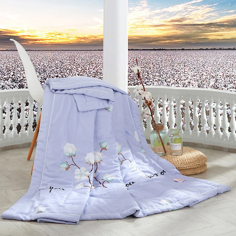 

Pastoral Cotton Purple Quilting Summer Comforter Quilt Stitching Modal Fabric Polyester Filler Twin Queen Air-Condition