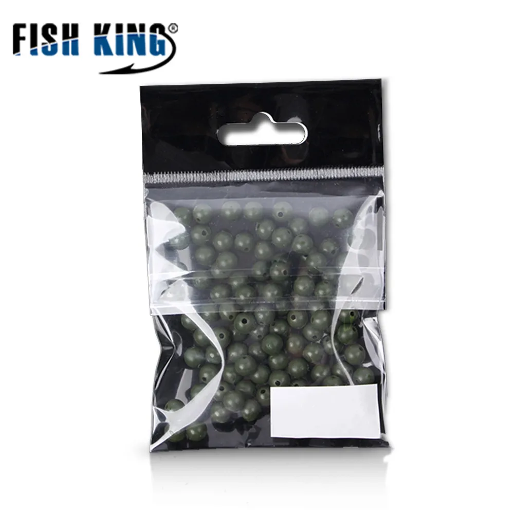 FISH KING Fishing Beads Feeder Parts Fishing Hook Components Carp 100 pcs/lot Bait Cage Stoppers Carp Beads Fishing Tackles 630