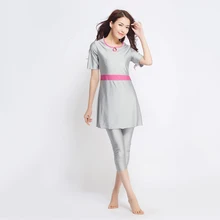 Новинка, женский купальный костюм с полным покрытием, скромный Мусульманский купальник, Арабская пляжная одежда, лоскутные мусульманские купальники, исламские