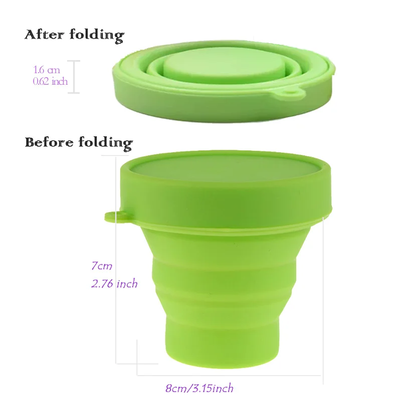 Fold cup size folding
