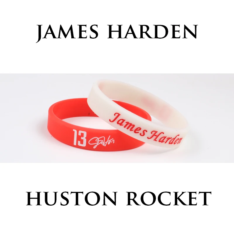 Hot Sale 2 PCS Mix James Harden Silicone Bracelets Sport Star Basketball Players Rocket NO.13
